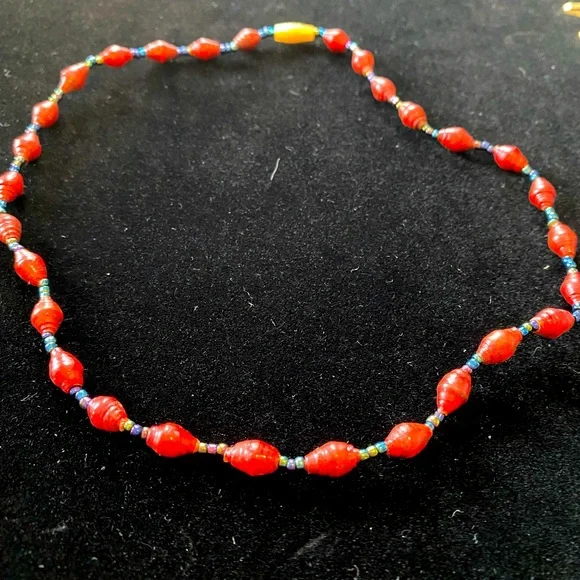 Jewelry Necklace Made With Paper Beads A Fundraiser Purchase For